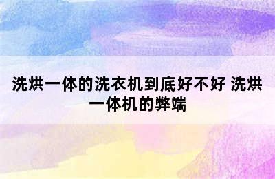 洗烘一体的洗衣机到底好不好 洗烘一体机的弊端